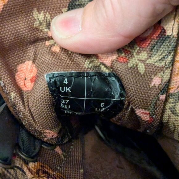 Dr. Martens Floral Combat Boots Vintage Leather Lace-up Ankle‎ Boots UK 4 - Picture 11 of 16